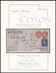 406 L A FINLAND Lot 406 "A Superb Collection of Ceylon" (14/2/1951) Robson Lowe auction catalogue featuring proofs of