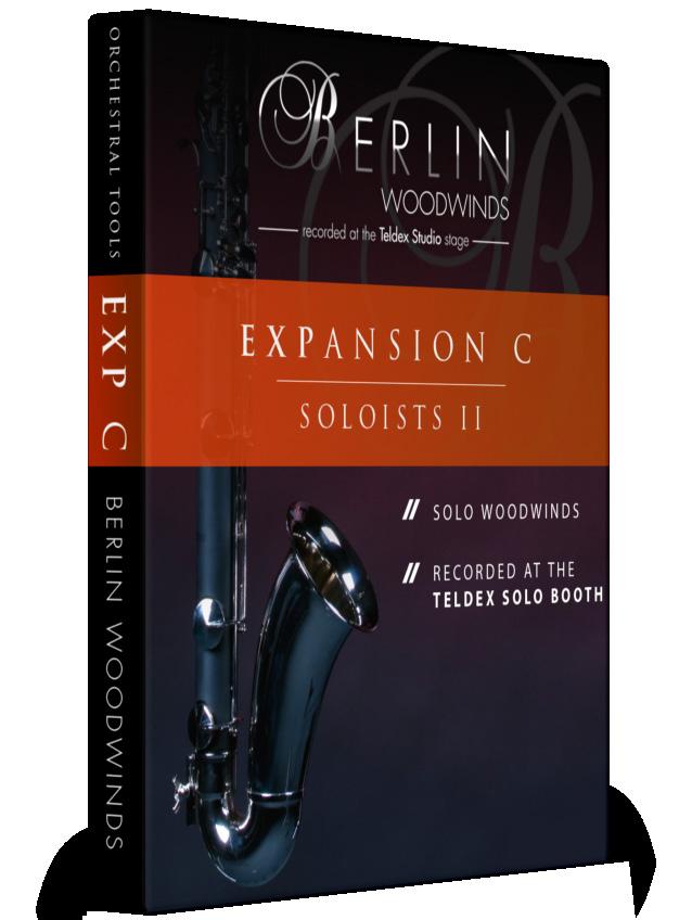 BERLIN WOODWINDS EXP C: SOLOISTS II Recorded at the Teldex Solo Booth Specifically designed for Solo Passages Adaptive Legato Concept analyzes your performance and fits the transitions and legatos