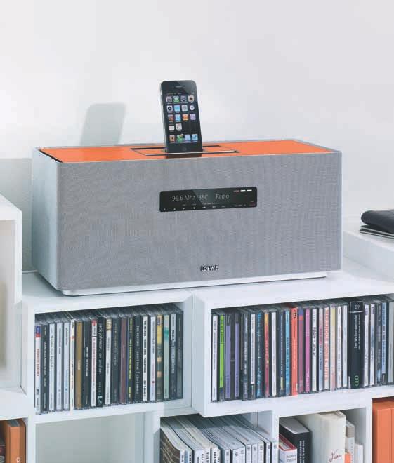 Loewe SoundBox, Crome Slver, Orange nset Two full-range speakers (4"), dgtal stereo