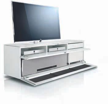 Hg-qualty workmansp lower flap wt fne, fabrc cover. Rack 165.30 1 Rack 165.45 CS 1 Rack 165.45 SP 1 Features: Drawer for remote control, Pod, etc.; DVD/CD storage; Space for two Equpment products (e.