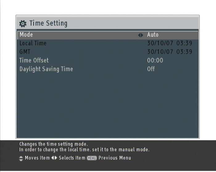 4.2 Local time setting 21 4.2 Local time setting You should set your local time for timer events. Select the System Setting > Time Setting menu. You should see a screen like the left figure.