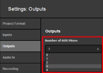 Setting Auxiliary Outputs Livestream Studio gives you the ability to