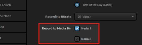 Your media will automatically populate within the selected bin once the recording has started.