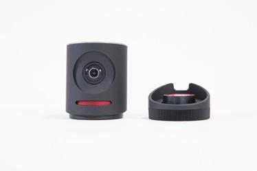 Turn the bottom mount counter-clockwise so that the two white tabs line up. You can now remove the Mevo from the mount.