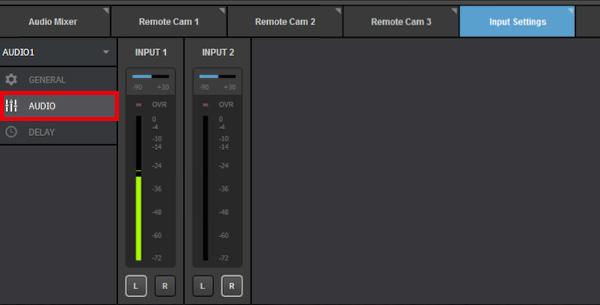 Continue to test your microphone this way and check Livestream Studio. Under the Audio Mixer tab, navigate to your AUDIO1 source.