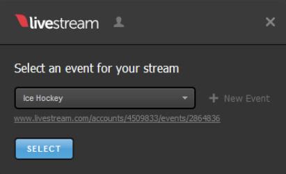 There are a few providers from which you can choose; select Livestream.