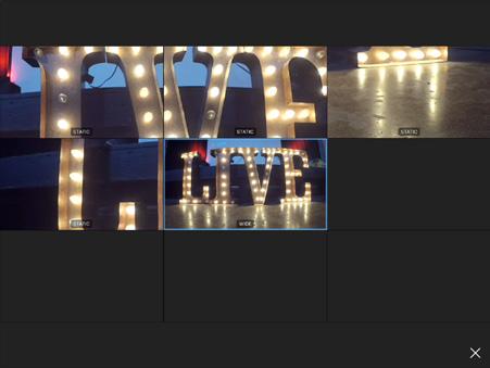 In the top right corner, you will see your live editing program output. This is what your viewers will see when watching the recording or live stream.