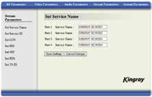 Parameters Set Service Name Using the interface below set the service name of each port, click save Settings to save.