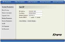 Set IP Using this interface the IP address can be