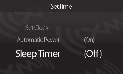 Sleep Timer The Sleep Timer option is available with the home dock and sound system (sold separately).