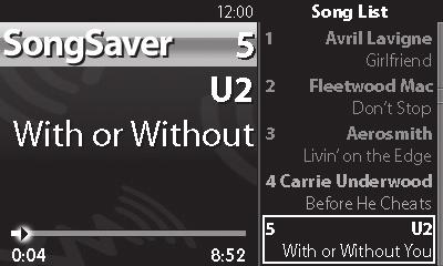 3 Your song is saved to the next available number button location. TIP! When all ten buttons are used up, the next song added to SongSaver overwrites the oldest song saved (i.e., the 11th song is saved to button 1).