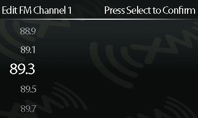 storage location contains the FM preset currently being used (denoted by Current ), then a list of FM channels is displayed. ii.