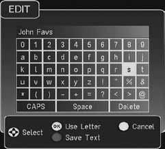 5.2.2 Name Editor This name editor menu is used to allow you to rename a favourite group.