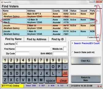 Voter Name Search 1 2 3 Tap the <Issue Ballots> tab at the top of the screen.
