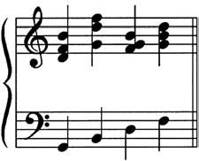31. Which of the following options is the correct jazz slash-chord notation for the example shown below? A. B. C. D. 32.