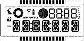 Fourteen Segment Alphanumeric Letter with Typical Naming of Segments Figure 4.3. EFM32 Kit LCD Glass Segments Figure 4.