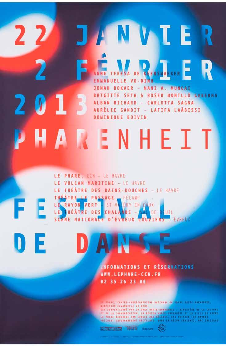 5. Anette Lenz, Pharenheit Festival de danse, Le Phare-Centre chorégraphique du Havre, affiche 2012 6. Pierre di Sciullo, Qui?
