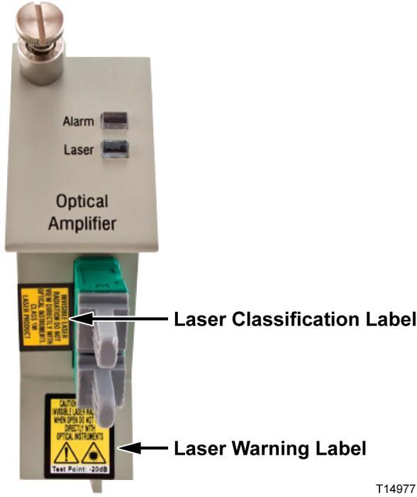 Laser Power and Warning Labels Location of