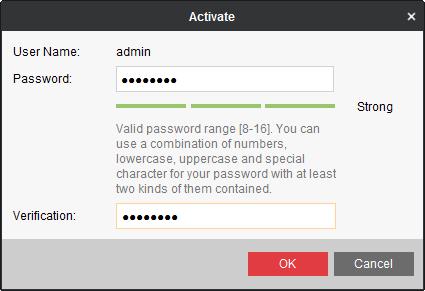 Figure 4. 5 Creating Password 4. Click OK to save the password and activate the controller. 4.3.