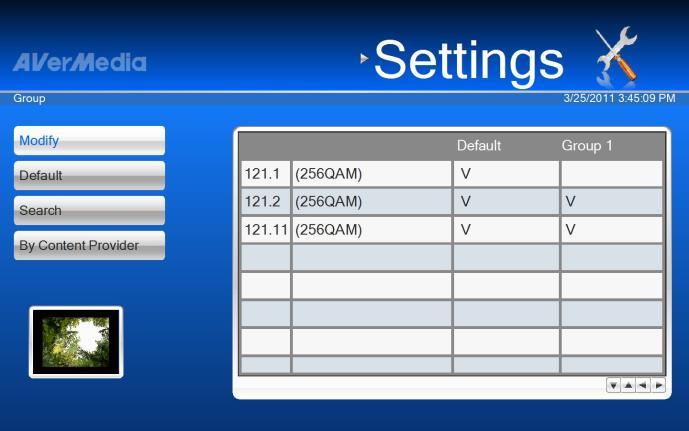 Editing the Channel Group Table To add or remove channels from the channel group, do the following: 1.
