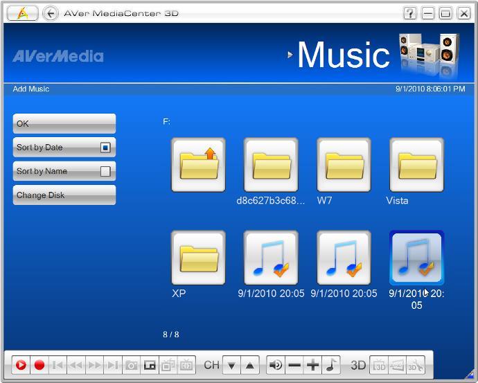 2.5 Music You can create your music library and enjoy music with our AVerMedia Center 3D.