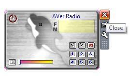 at the upper right corner of AVerRadio Gadget. Or right-click on the gadget and select Close Gadget.