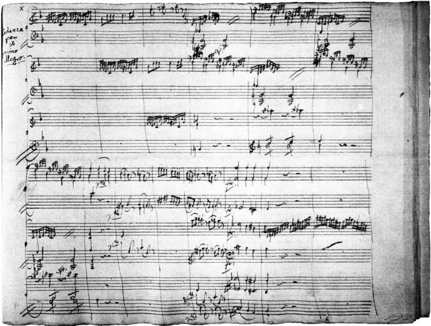 Facs. 2: Leaf 24 r of the autograph, kept in the Biblioteka Jagiellońska Kraków, of the Concerto in F for three