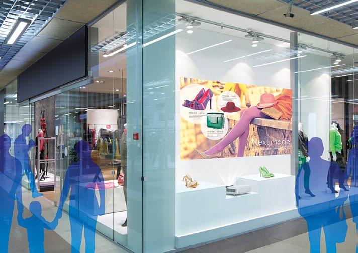 You can now create captivating window displays with the help of large projections to increase the visibility of store