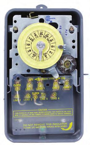 T171CR SPST 125 VAC, 60Hz T173CR DPST 125 VAC, 60Hz T174CR DPST 208-277 VAC, 60Hz T1471BCR* 4PST 125 VAC, 60Hz *Separate clock motor terminals for switching circuits not on line voltage **Can be