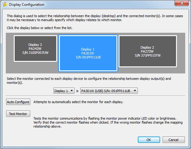Dialogs, Settings, and Options 10 Note: If more than one display is being used, it may be necessary to manually configure the relationship between the display layout on the desktop and the displays
