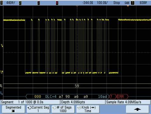 Segmented Memory captures more frames The Segmented Memory Option for Keysight s IniniiVision series oscilloscopes can optimize your scope s acquisition memory allowing you to capture more CAN and/or