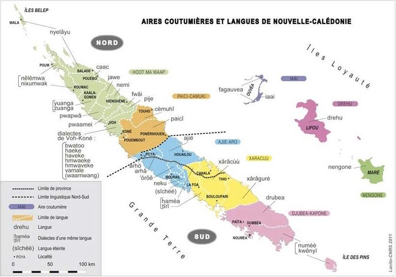 II. Map of Customary Areas and Languages of New Caledonia (LACITO CNRS,
