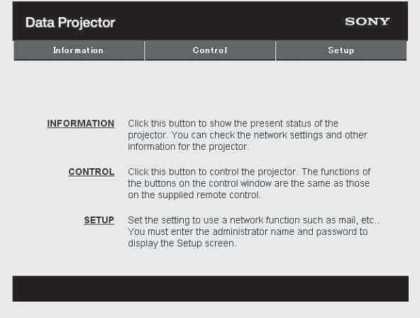 Displaying the Control Window of the Projector with a Web Browser 1 Connect the LAN cable (page 11).