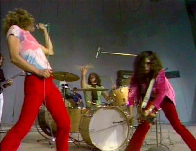 Led Zeppelin performing in June 1969 for the French TV show Tous en scène In January 1969, Led Zeppelin's self-titled debut album was released and reached number 10 on the Billboard album chart.