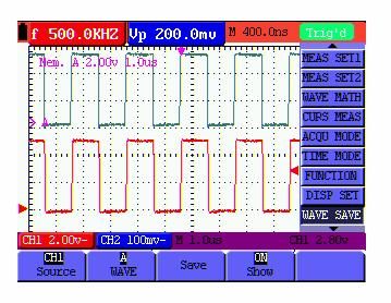 8-Advanced Function of Oscilloscope Figure 49: Waveform Saving 8.8.2 Waveform Saving Setups in FFT mode FFT being on,the waveform saving /recalling menu is described in the following list.