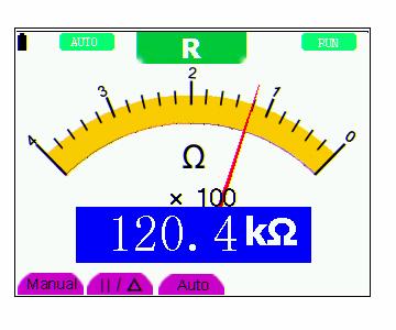 Using the Multimeter Figure 20: measure resistance 3.4.2. Making a Diode Measurement To make a measurement on the diode, do the following: 1. Press the R key and R appears at the top of the screen. 2. Press AUTO SET key once and the following is displayed on the screen.