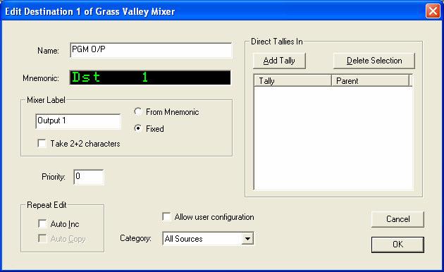Create the Permanently ON System Tally. Select an Active Tally Channel Mask box.