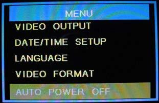 Here the factory settings for the video display may be changed or reset.