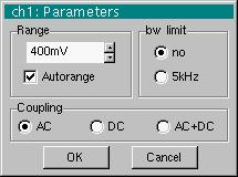 Multimeter Mode - The "Vertical" Menu Multimeter Mode (cont'd) The "Vert" Menu ch1 ch3 ch2 ch4 Modification of: the parameters of channels ch1, ch2, ch3 and ch4, independently the vertical scale of