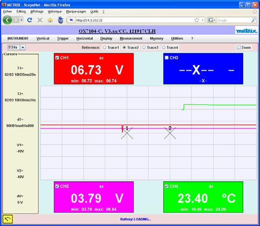 HTTP and FTP Server 2 - ScopeNet (cont d) "MULTIMETER" Mode Possibilities using this mode: Visualization of the curves as they are displayed on the instrument Adjustment of all acquisition settings,.