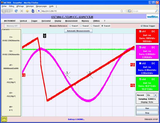 HTTP and FTP Server 2 - ScopeNet (cont d) "RECORDER" Mode Possibilities using this mode: Visualization of the curves as they are displayed on the instrument Adjustment of all the instrument settings