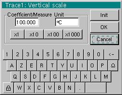 Applications Applications (cont d) Ch1 is validated automatically. Ch1 selects automatically the unit "degree Celsius": verification possible in the Vert menu Ch1 Vertical scale.