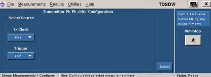 Follow these steps to select and configure Pk-Pk Jitter: 1.