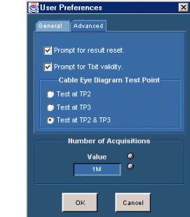 Diagram Test Point Figure 19: Advanced tab Number of Acquisitions field