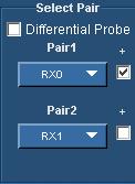 Select Pair Figure 78: Select Pair Use the drop-down arrow in the Pair1 and Pair2 box to set the differential data pair.