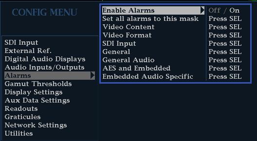 Checking Gamut 5. Check that Enable Alarms is set to On in the Alarms menu before leaving the Alarms menu. NOTE.