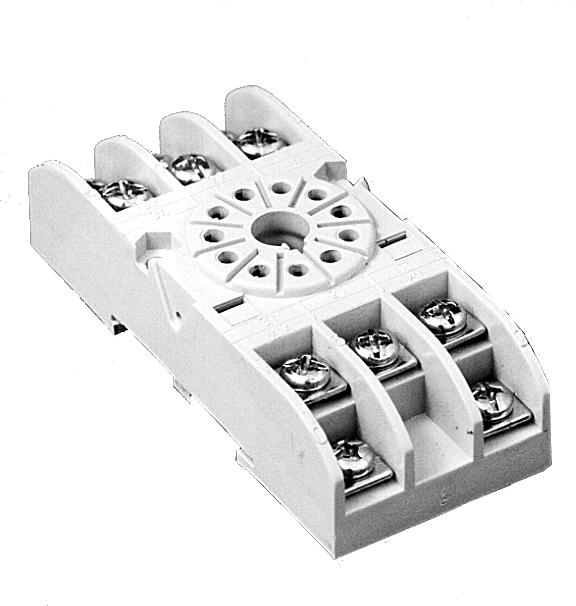 LR29523M37 BCSF11SC Socket Use with SCF series timer 11-pin octal-type socket DIN rail or panel mount Rated 10A @ 380VAC M3 screws w/captive clamp plates File E140494