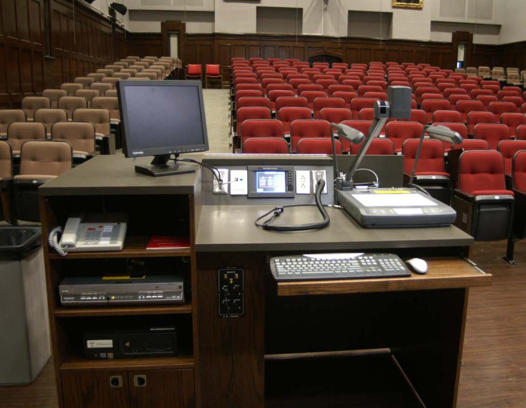 5.4 For large classrooms and Lecture Halls, the lecterns should house controls of audio/visual and public address systems.