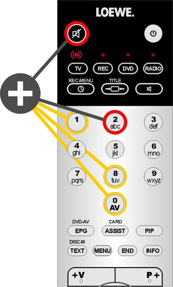 Configuration M203 Changing the Loewe IR code at the remote control The remote control must also be set to the system address 02.