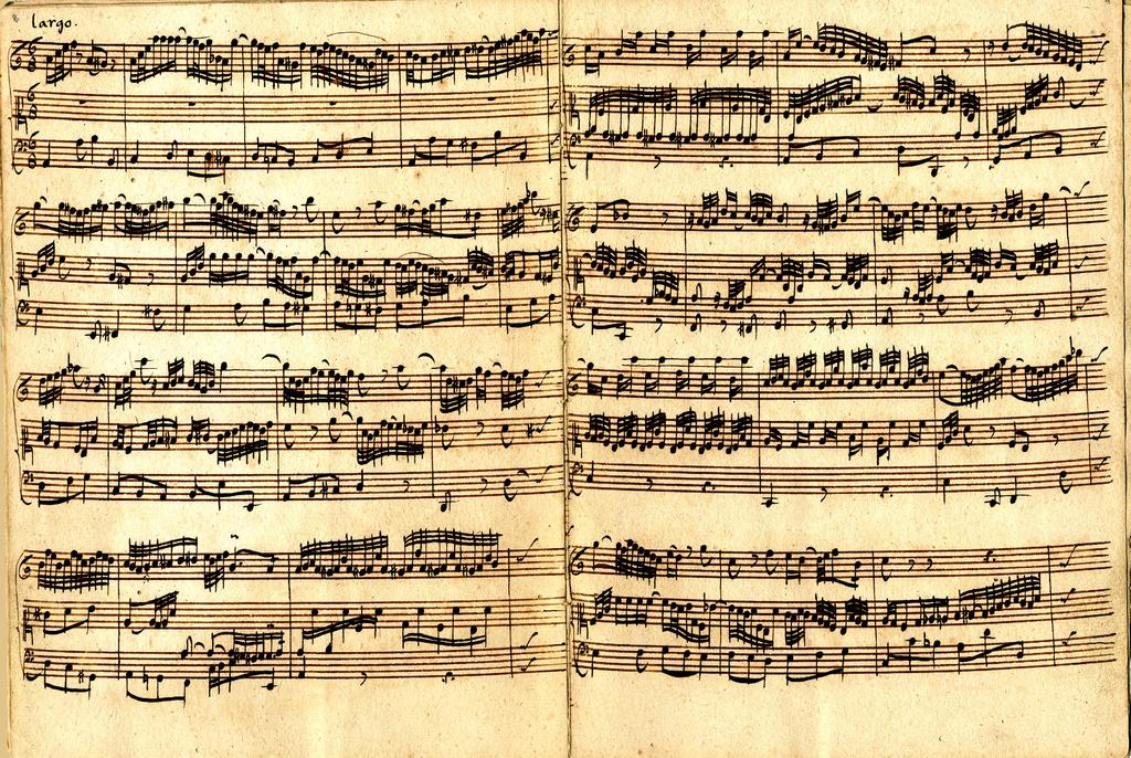 Plate A Trio in A Minor, BWV 529/2a. Manuscript copy, Johann Gottfried Walther, after c.